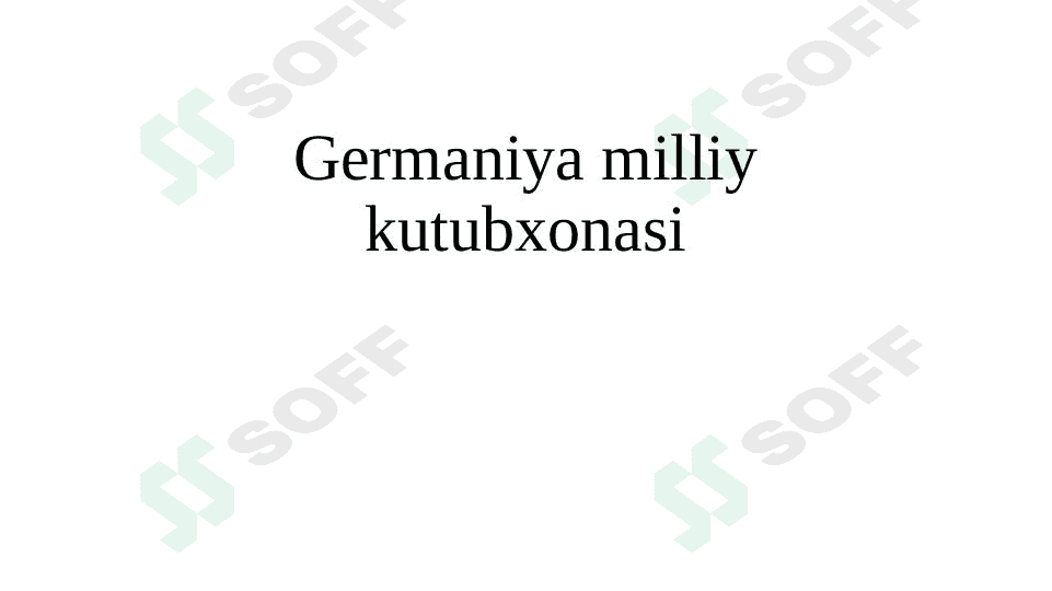 Germaniya milliy kutubxonasi 1