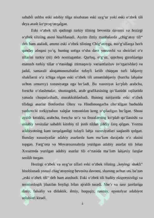 Eski oʻzbek adabiy tili 2