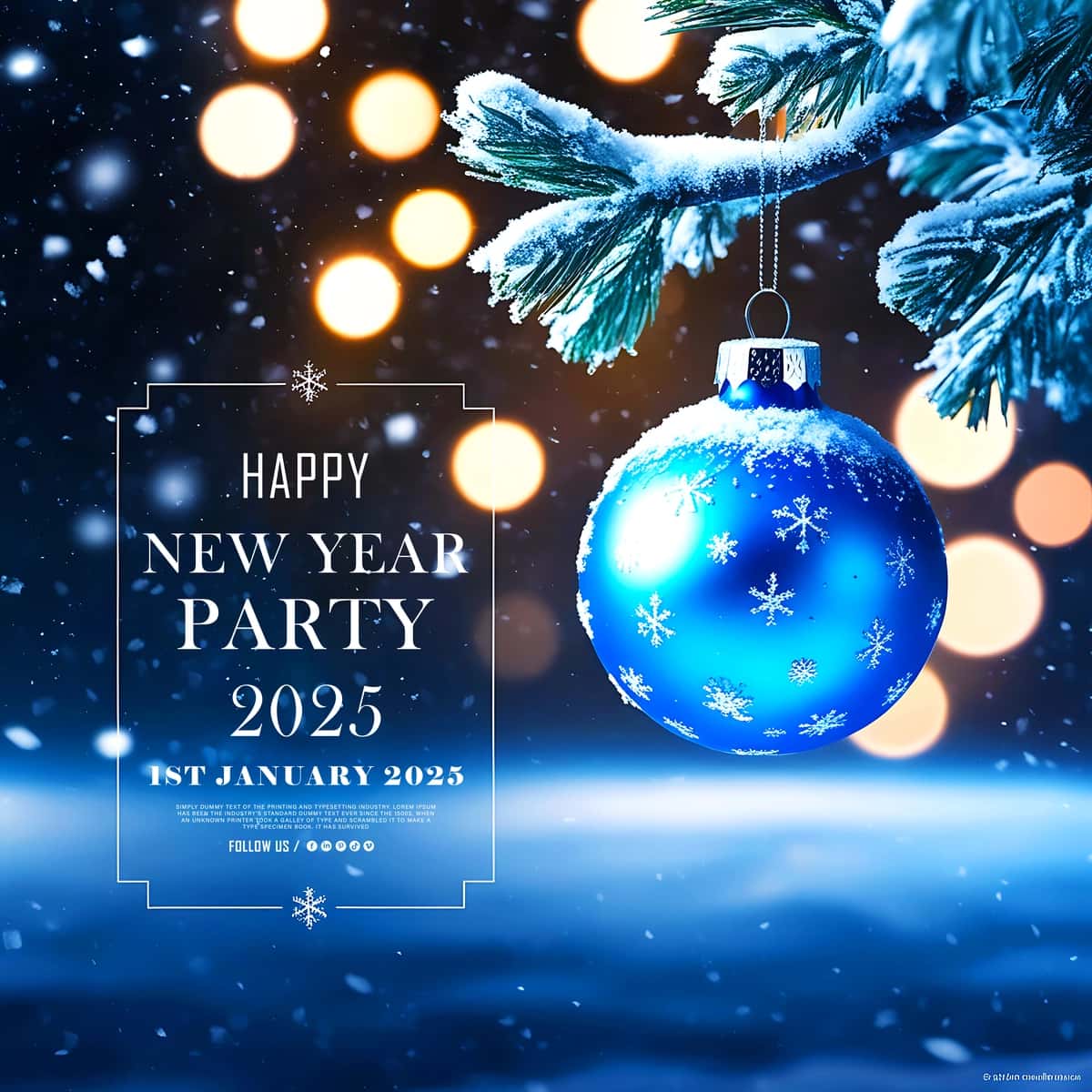 Muborak yangi yil tadbirini nishonlash shablonining fon dizayni | Happy new year event celebration template background design 1