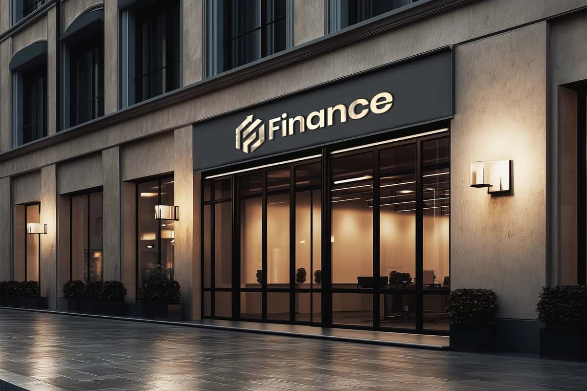 3D oltin fasad belgisi ofis logotipi maketi | 3d gold facade sign office logo mockup 1