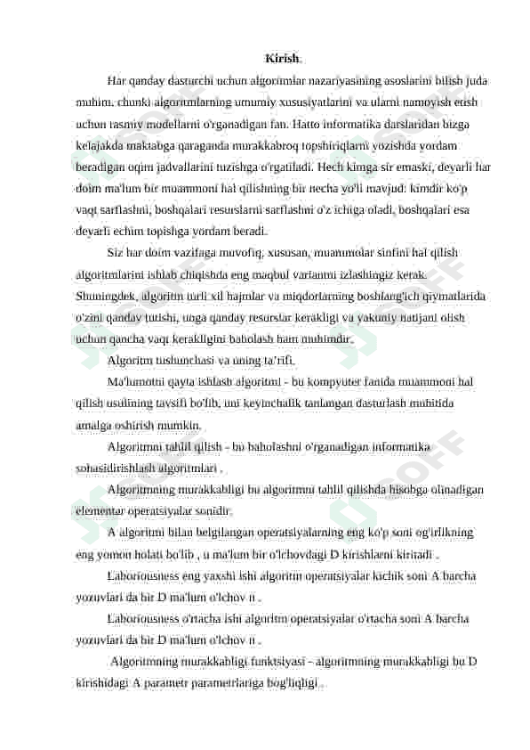 Algoritmlarni eng yomon va o'rtacha holatlarda baholash 3