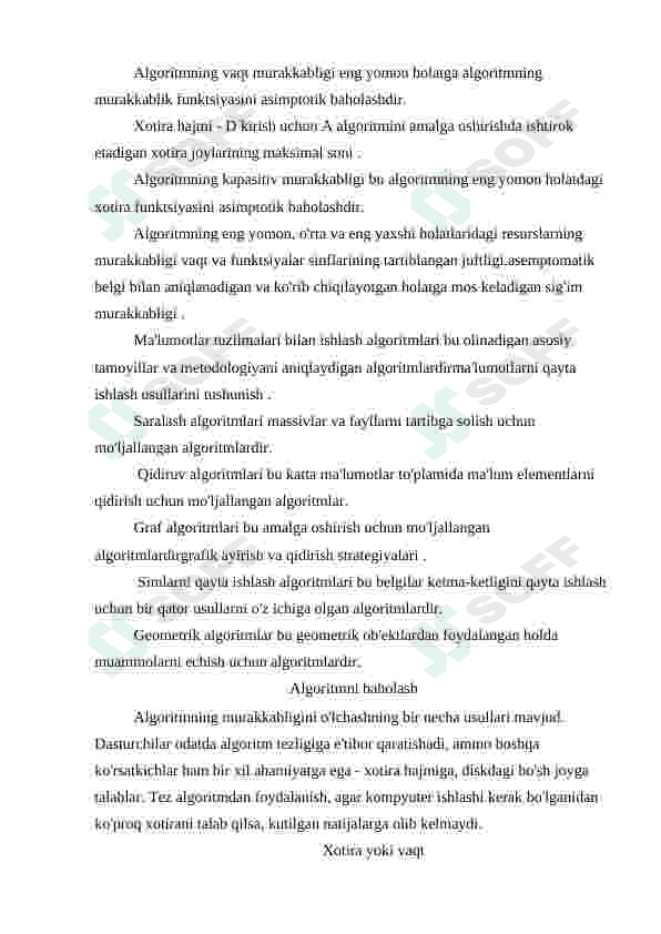 Algoritmlarni eng yomon va o'rtacha holatlarda baholash 4