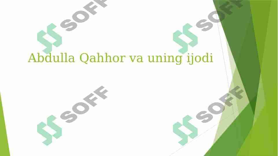 Abdulla Qahhor 1