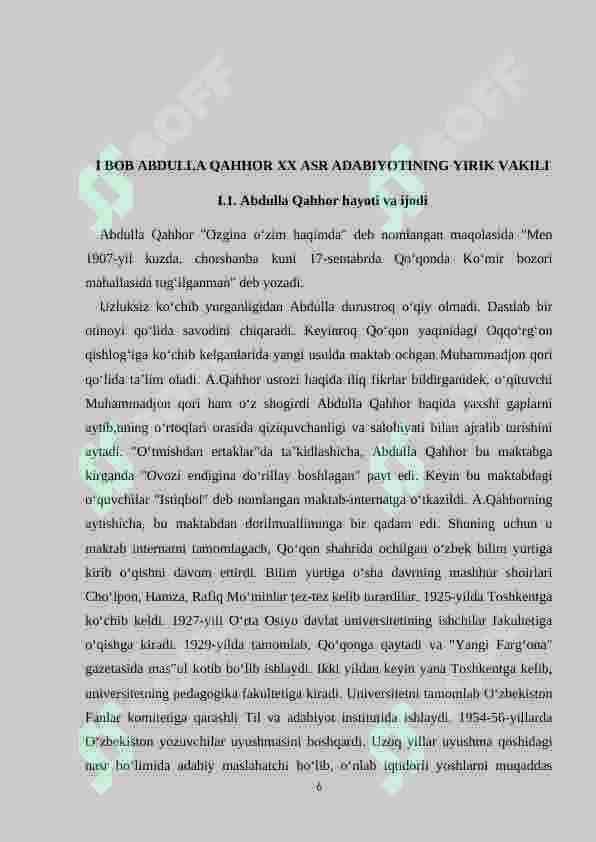 Abdulla Qahhor hikoyalarining kompozitsion xususiyatlarini o‘rganish 6