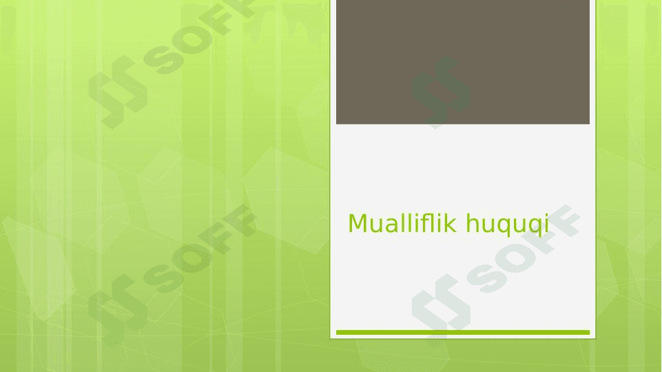 Mualliflik huquqi 1