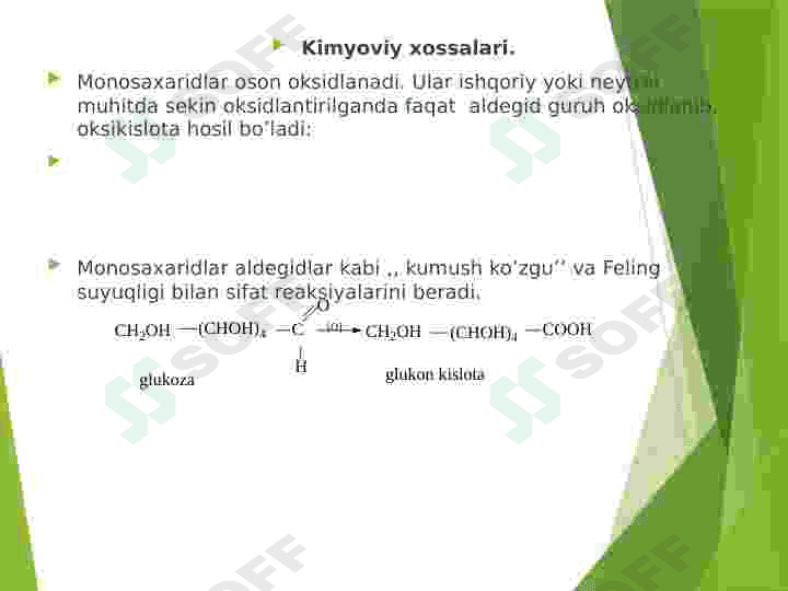 Monosaxaridlar . Disaxaridlar. Uglevodlar 8