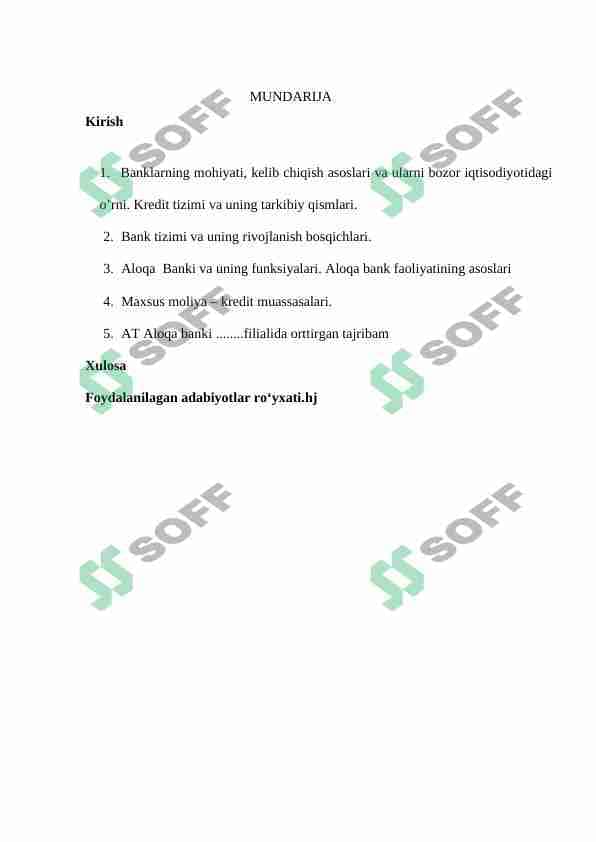 aloqa bank amaliyot hisoboti 1