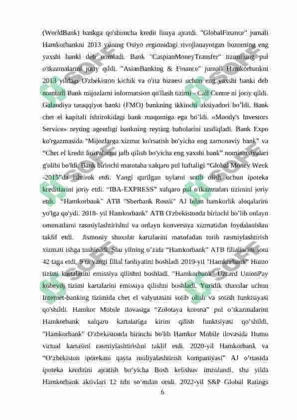 Bitiruv oldi malakaviy amaliyot hisoboti Hamkorbank 6