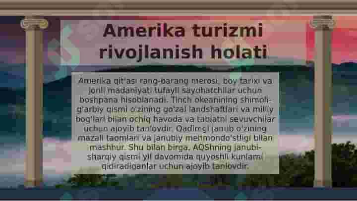 Amerika turizmi taqdimot 3
