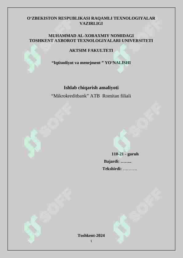 mikrokredit bankda amaliyot hisoboti