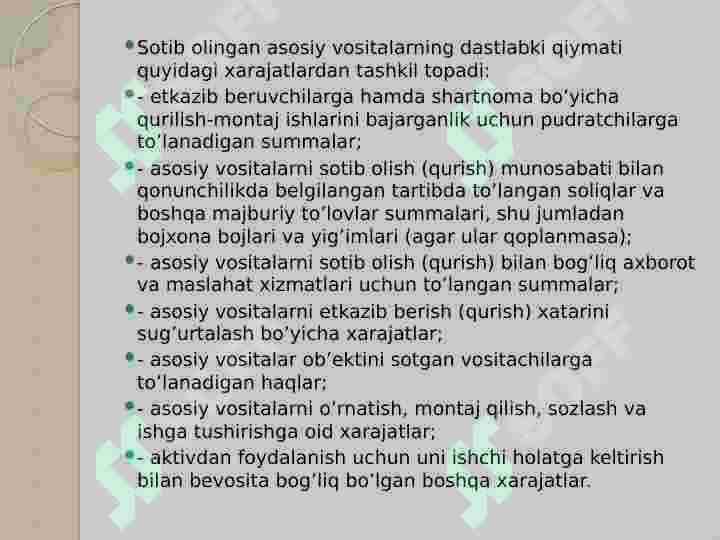 Asosiy vositalar va nomoddiy aktivlar hisobi 5