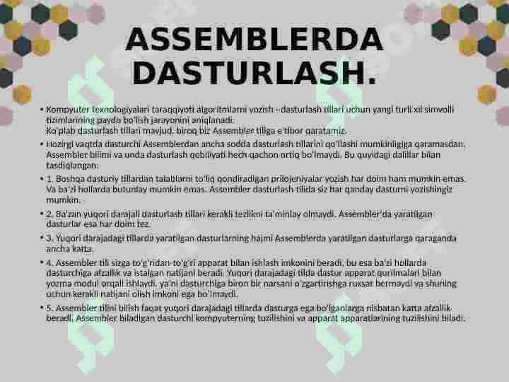 Assembler dasturi 3