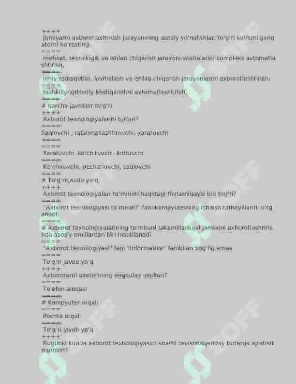 Axborot tizimlari 5