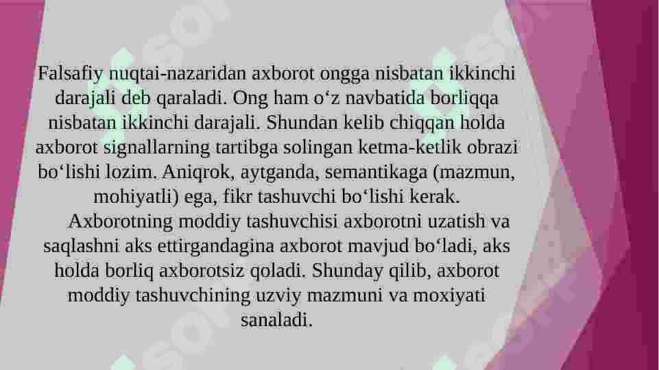 Axborot tushunchasi va axborotga bo'lgan ehtiyoj 4
