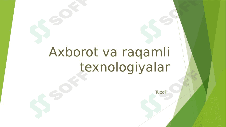 Axborot va raqamli texnologiyalar 1