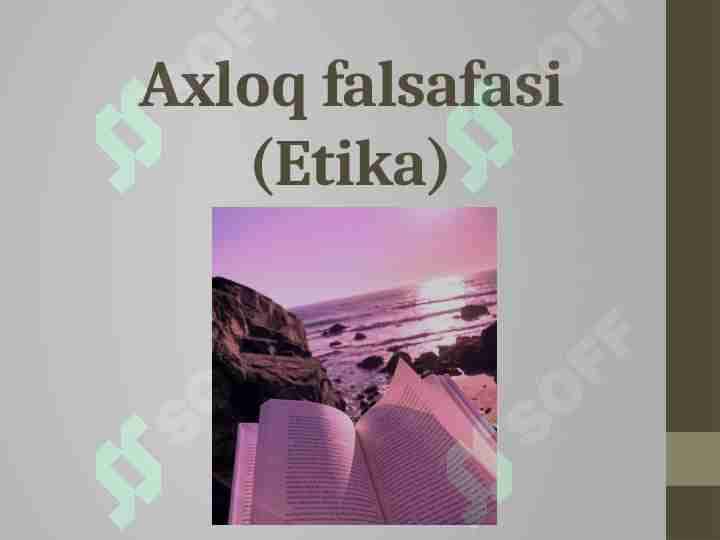 Axloq falsafasi (Etika)