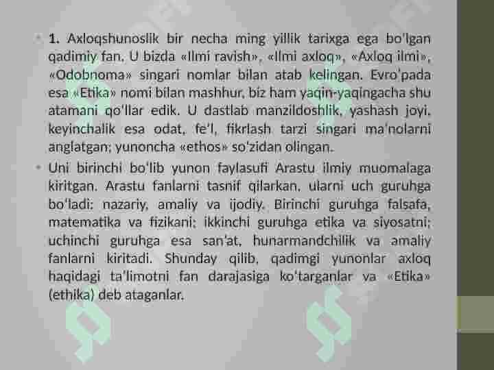 Axloq falsafasi (Etika) 3