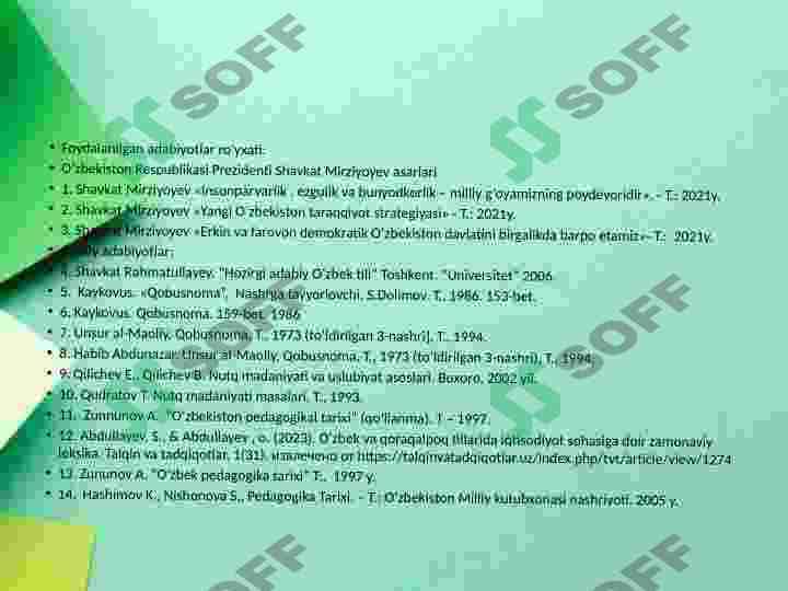 Axloqiy tarbiyada Kaykovusning "Qobusnoma" asaridan   foydalanish 3