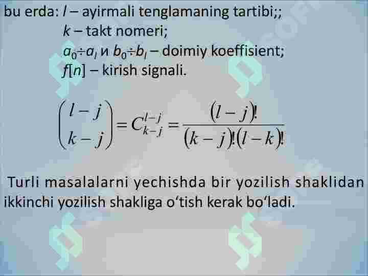 Ayirmali tenglamalar 4