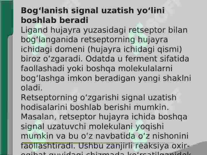 SIGNALLARNI MEMBRANA ORQALI O‘TKAZISH 4