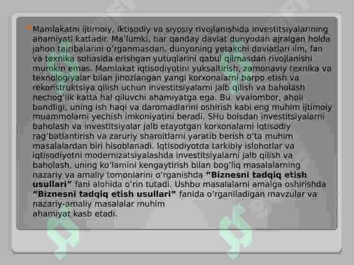 BIZNESNI TADQIQ ETISH 6