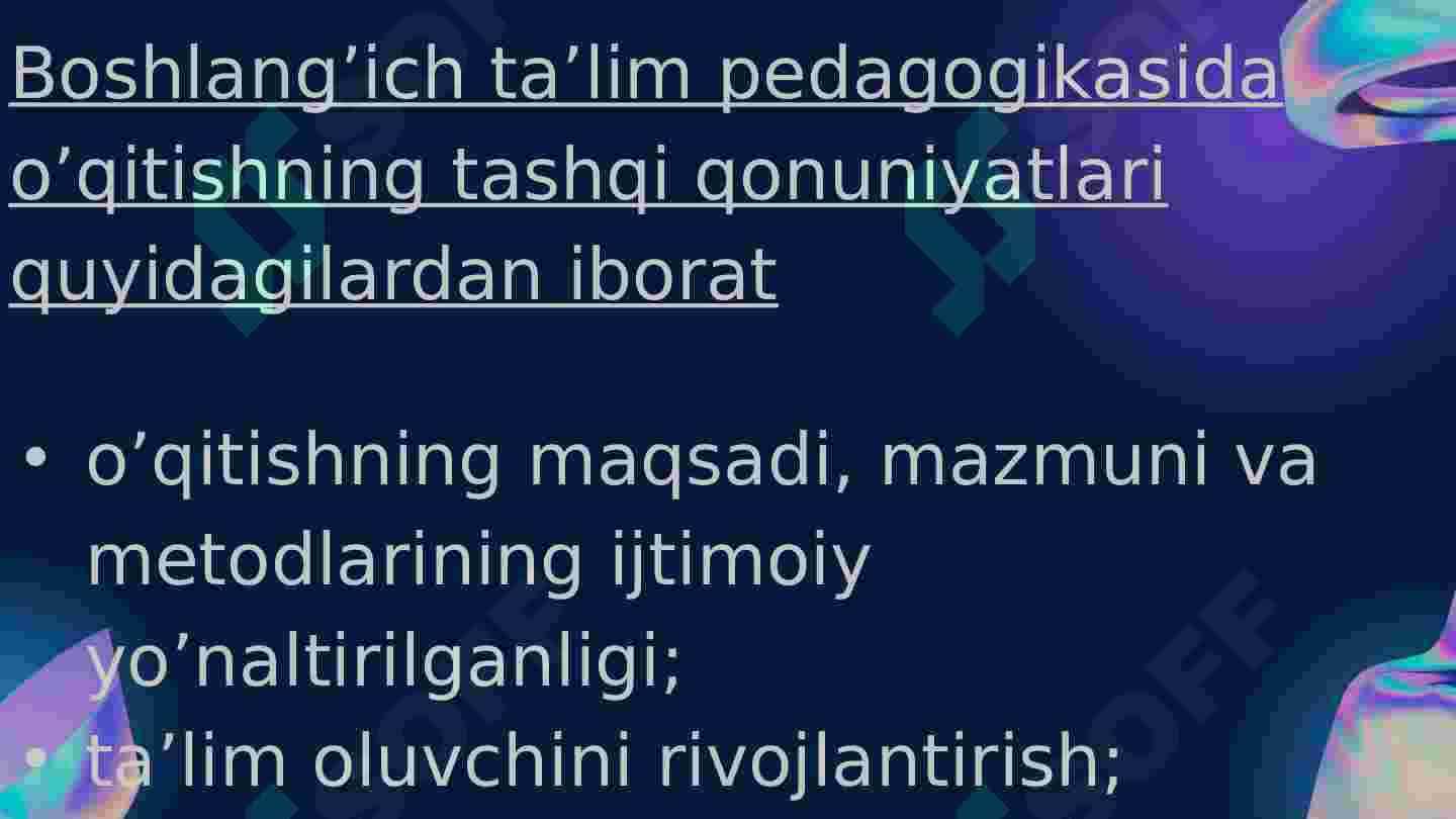 Boshlangʻich taʼlim pedagogikasining umumiy asoslari 7