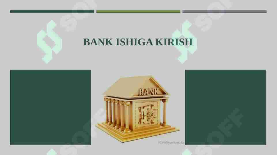 Bank ishiga kirish