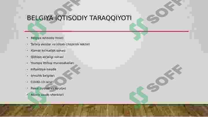 Belgiya iqtisodiy taraqqiyoti 2