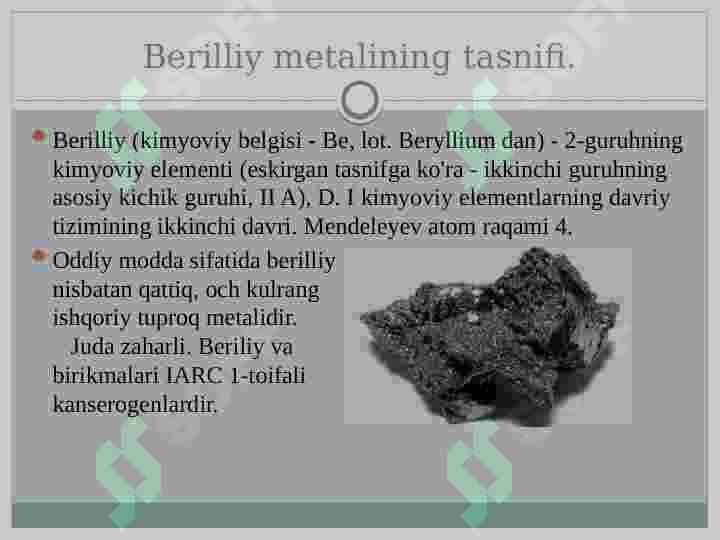 Berilliy metali 2