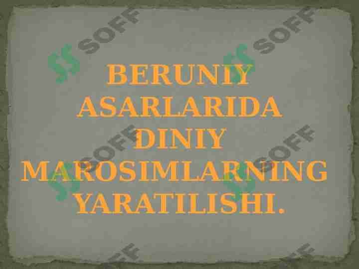 Beruniy asarlari haqida 1
