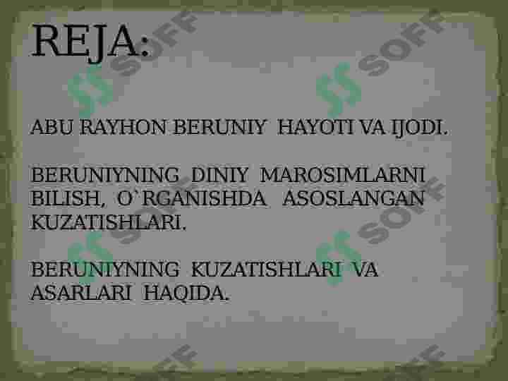 Beruniy asarlari haqida 2
