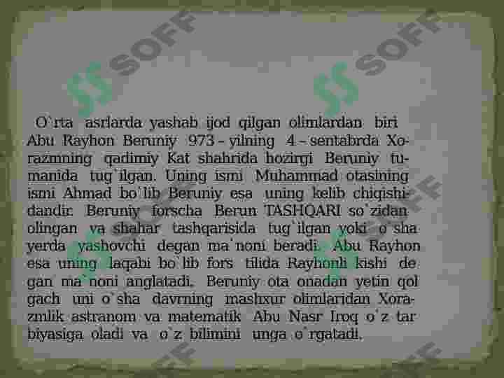 Beruniy asarlari haqida 3