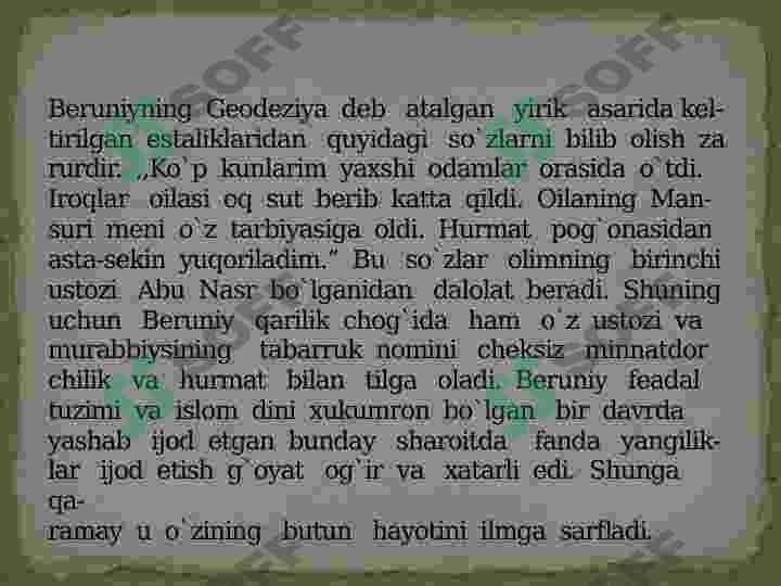 Beruniy asarlari haqida 4