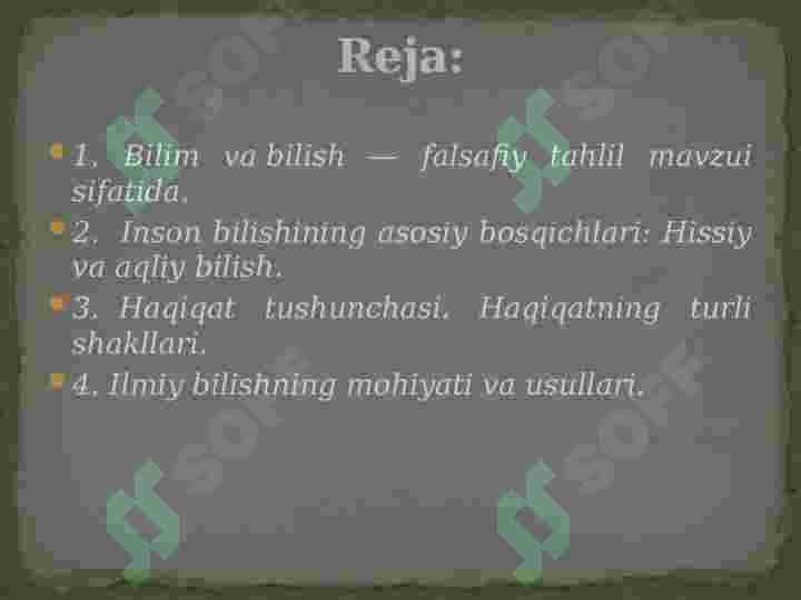 Bilish falsafasi 2