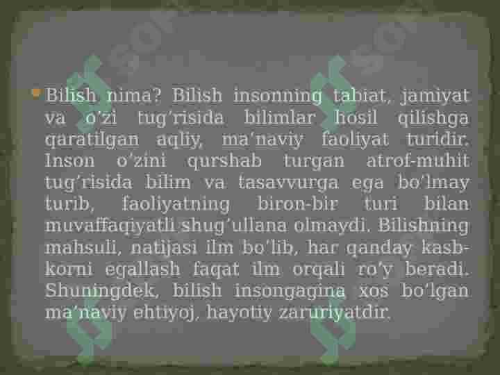Bilish falsafasi 6