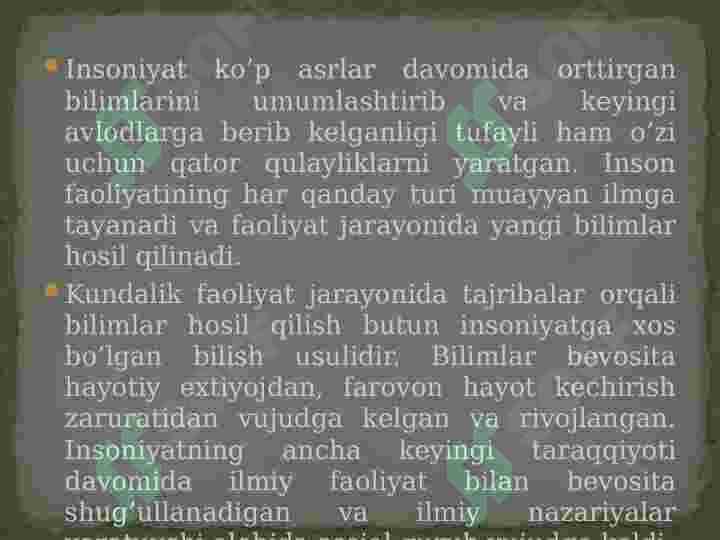 Bilish falsafasi 7