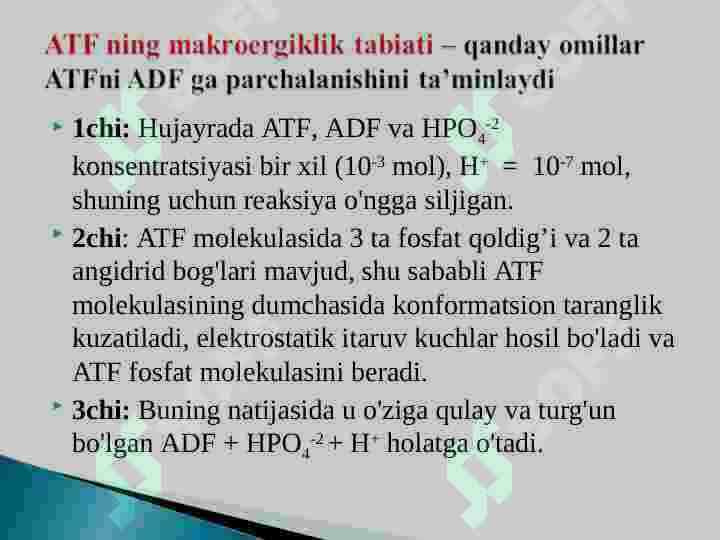 Biologik oksidlanish 8