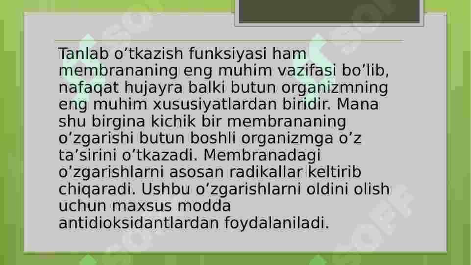 Biologik membranalarning tuzilishi va funksiyalari 5