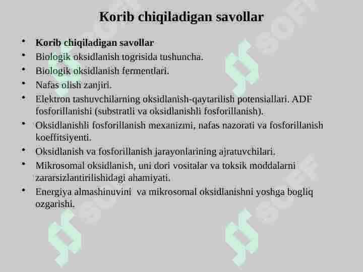 Biologik oksidlanish 2