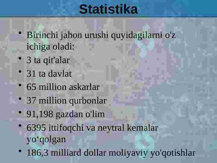 Birinchi jahon urushi 2