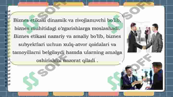 Biznes etikasining oziga xos xususiyatlari 4