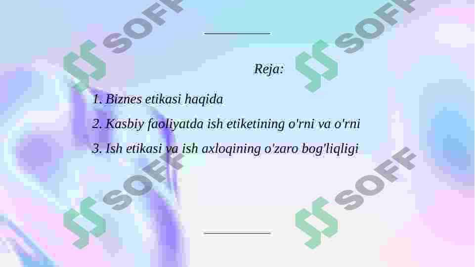 Biznes etikasi haqida 2