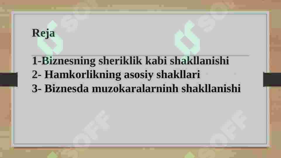 BIZNES MUZOKARALAR STRATEGIYASI 3