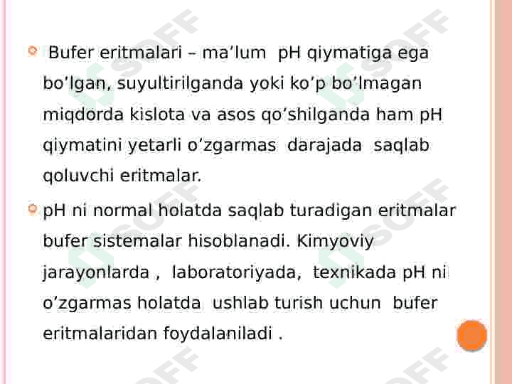 Bufer eritmalar ahamiyati 2