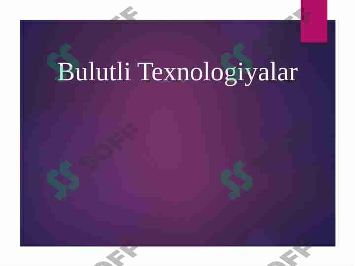 Bulutli texnologiya 1
