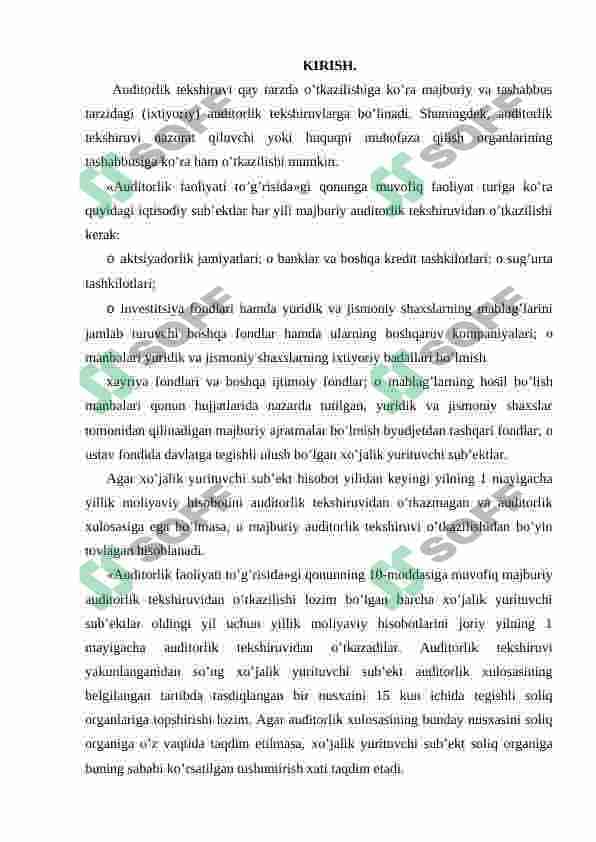 Auditorlik faoliyatining tashkiliy asoslari 2