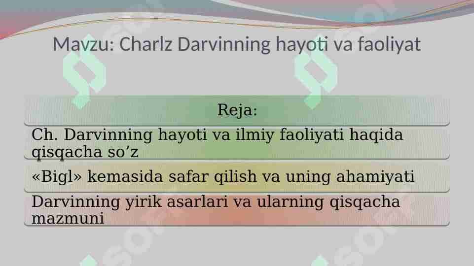 Charlz Darvinning hayoti va faoliyat