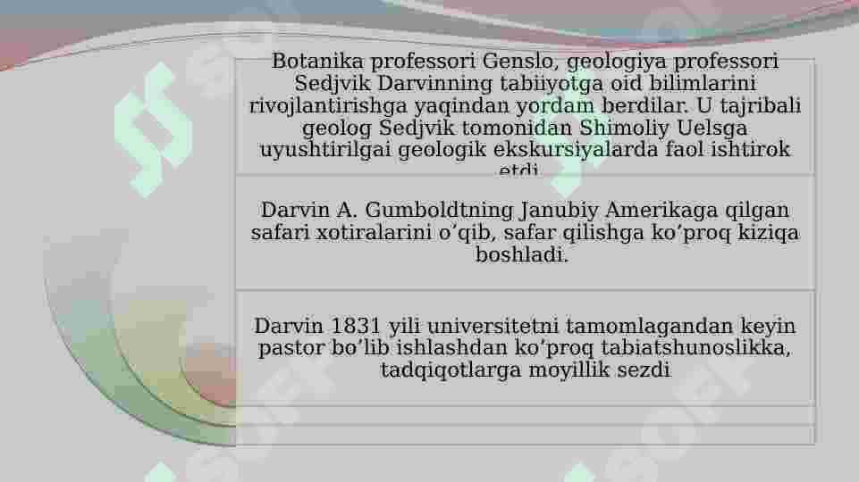 Charlz Darvinning hayoti va faoliyat 4