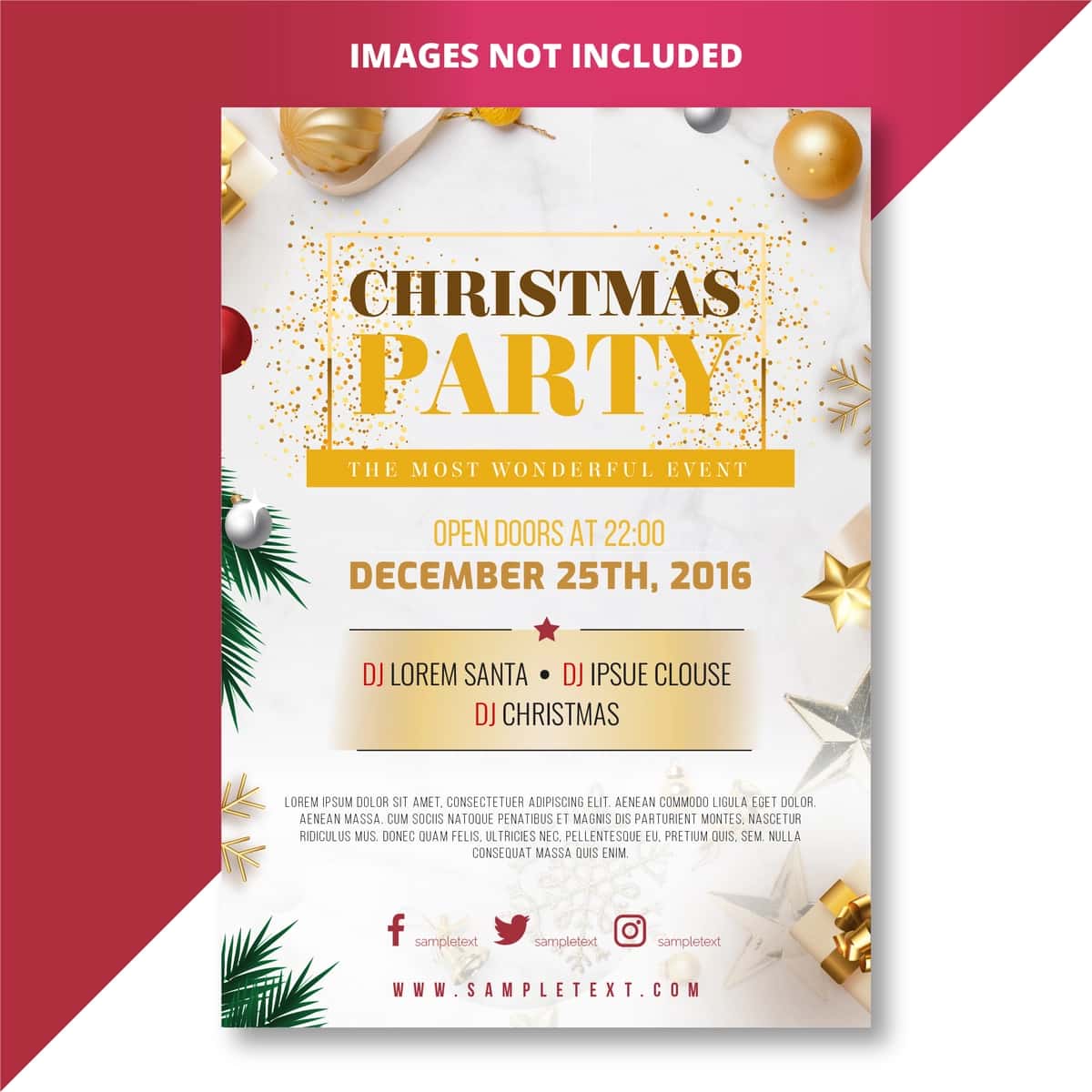 Vektorli Rojdestvo bayrami muqovasi varaqasi shabloni dizayni | Vector christmas party cover flyer template design 1