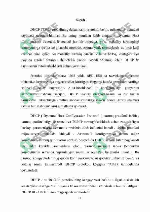 DHCP protokoli 3